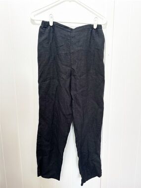Flax linen pull on pants black size small